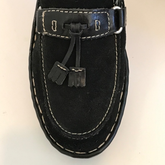 NICOLE Platform Mule Clogs Leather Black Slip On Heeled Clogs Markie Size 8 - Picture 3 of 16